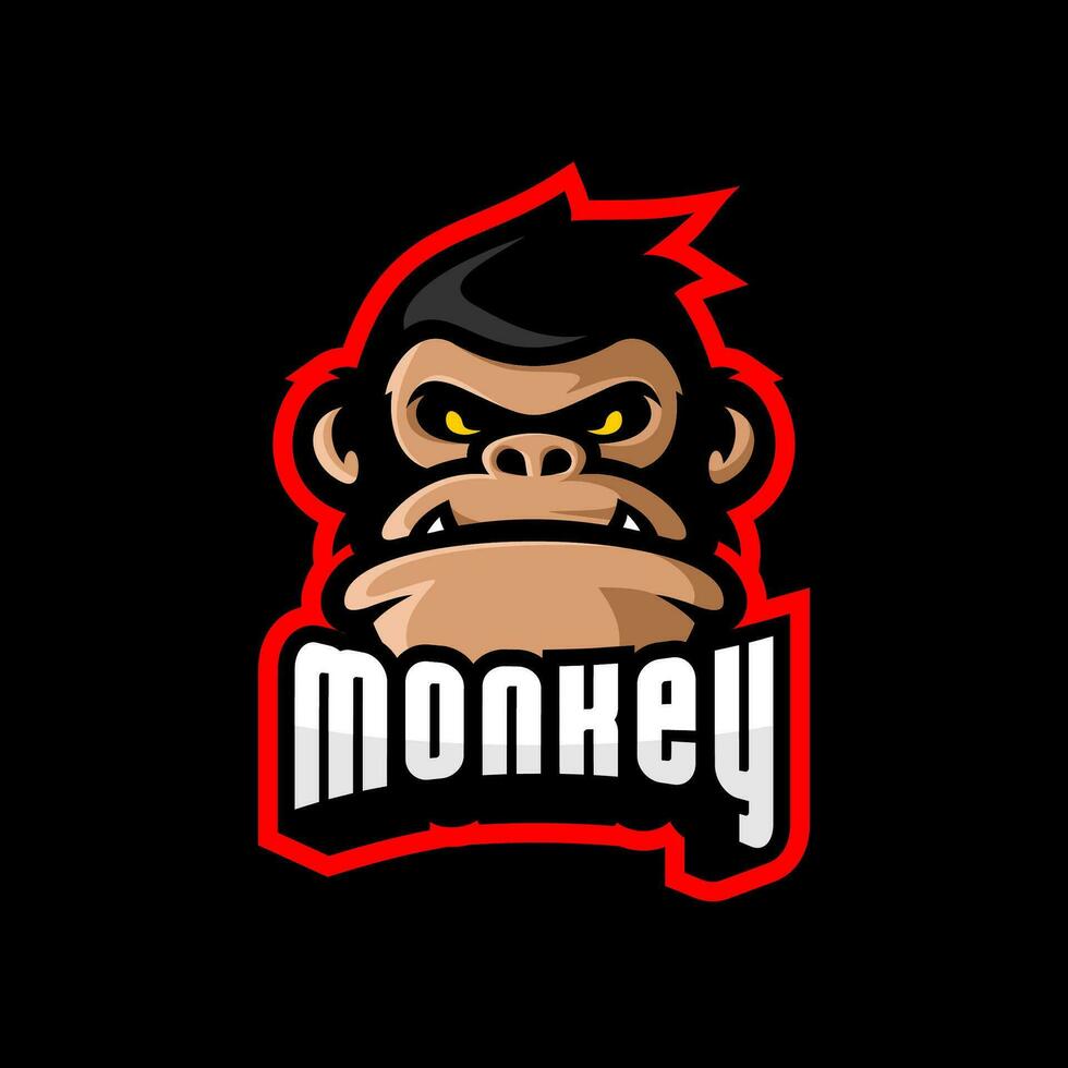 monkey logo vector, cute animal vector
