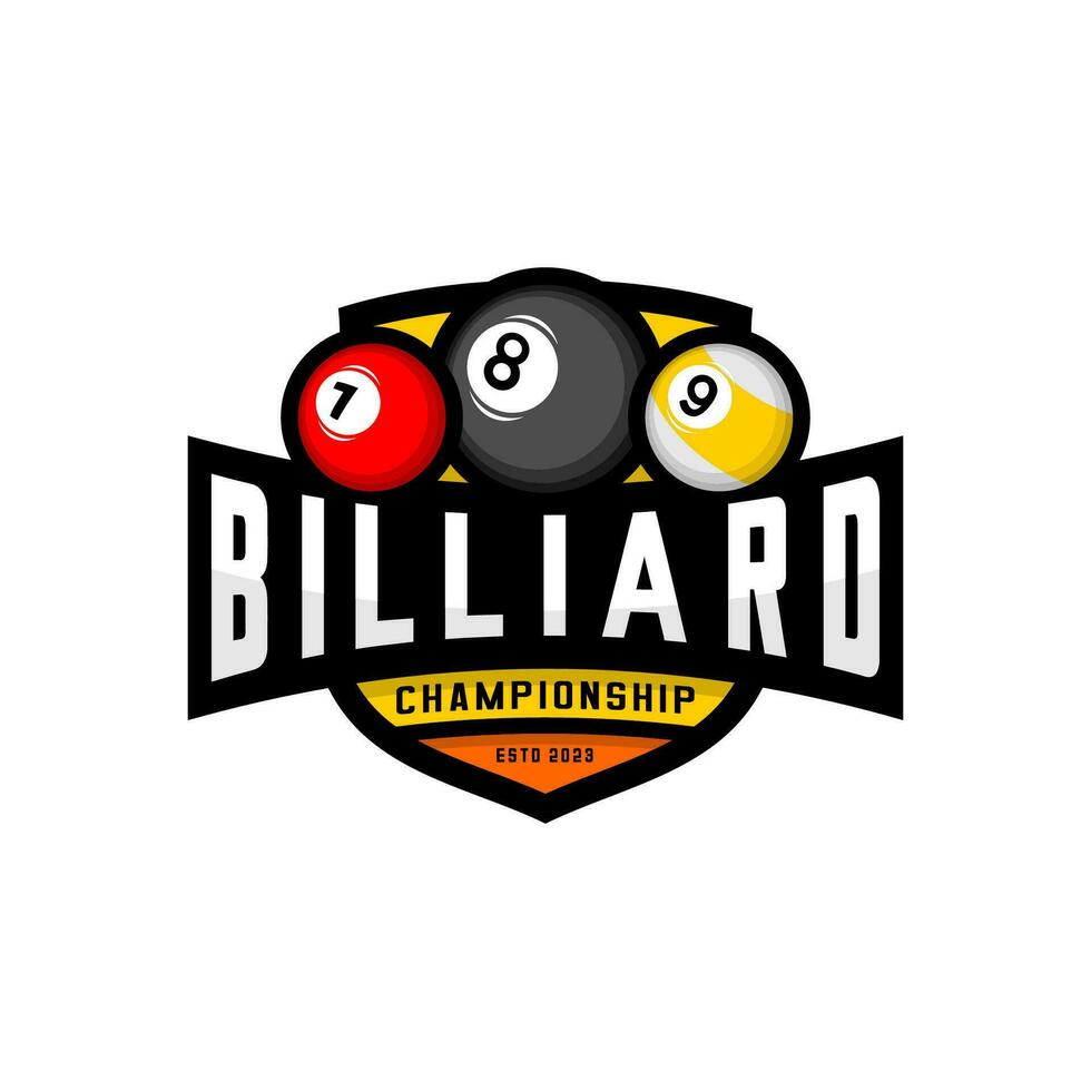 billiard sport logo design vector