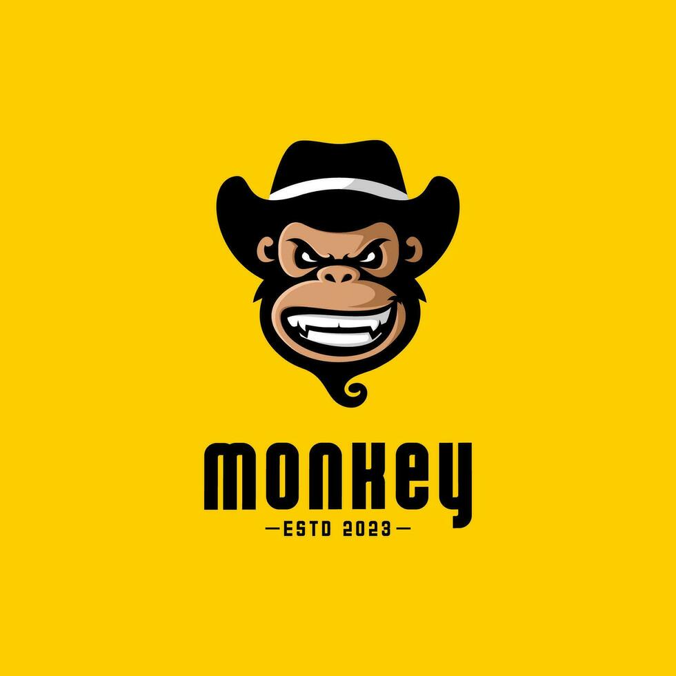 monkey logo vector, cute animal vector