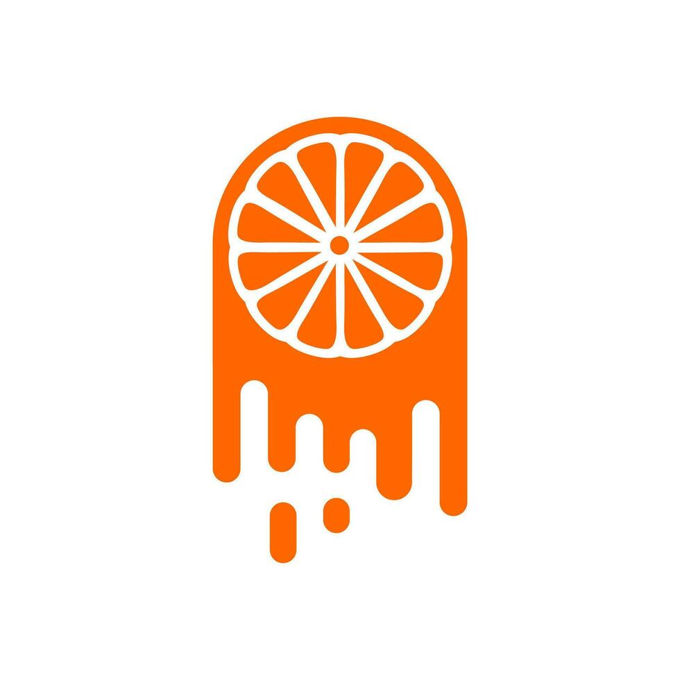 vector logo of half an orange fruit, fruit logo
