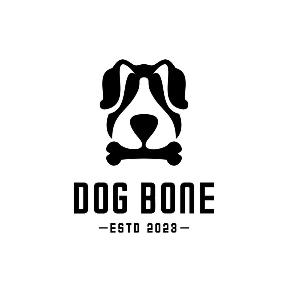 perro hueso logo vector