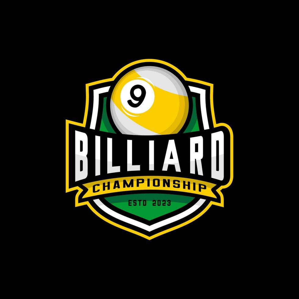 billiard sport logo design vector