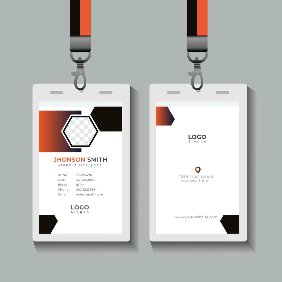 Modern and clean business id card template. Corporate id card design template in modern style vector