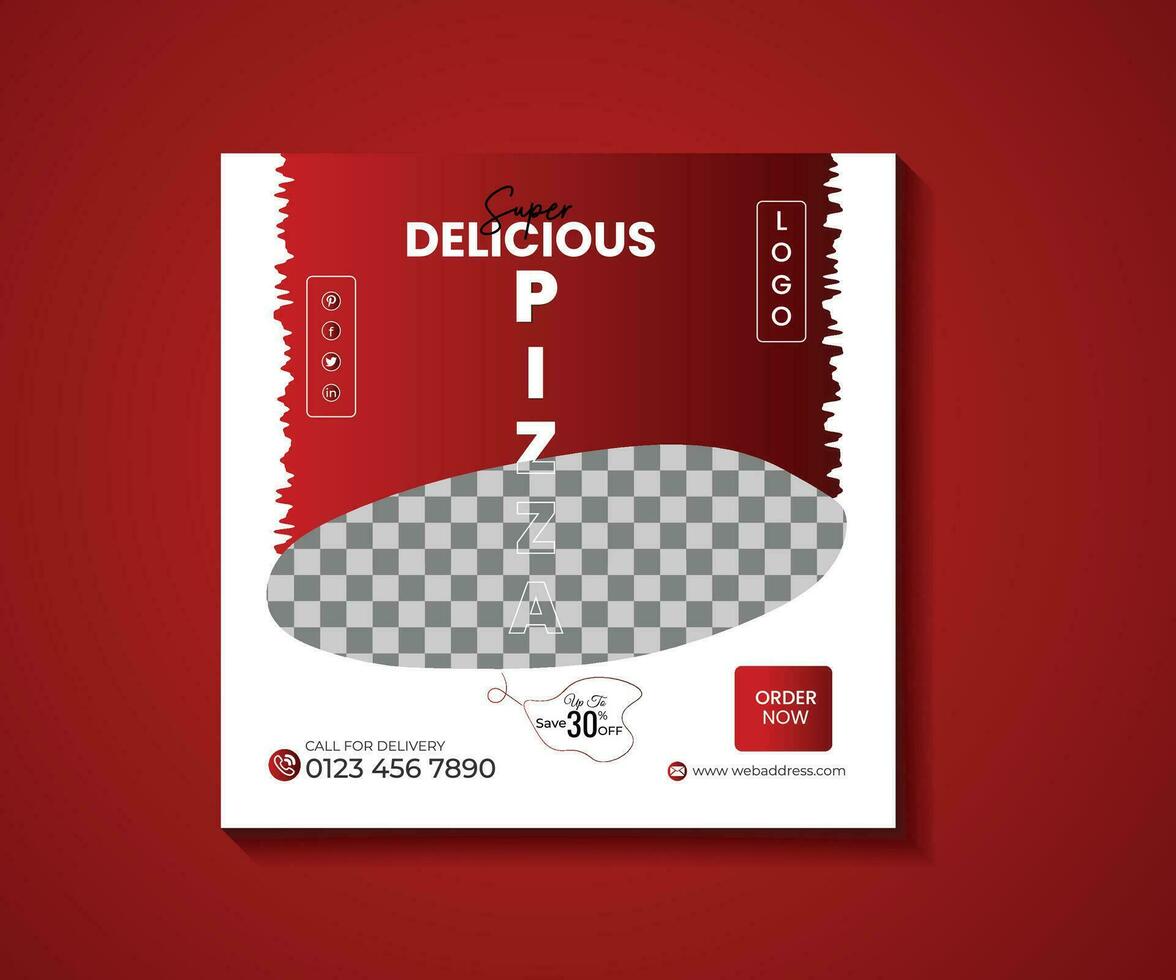 Food Menu Social Media Post template, Modern promotion square banner template Pro Vecto vector
