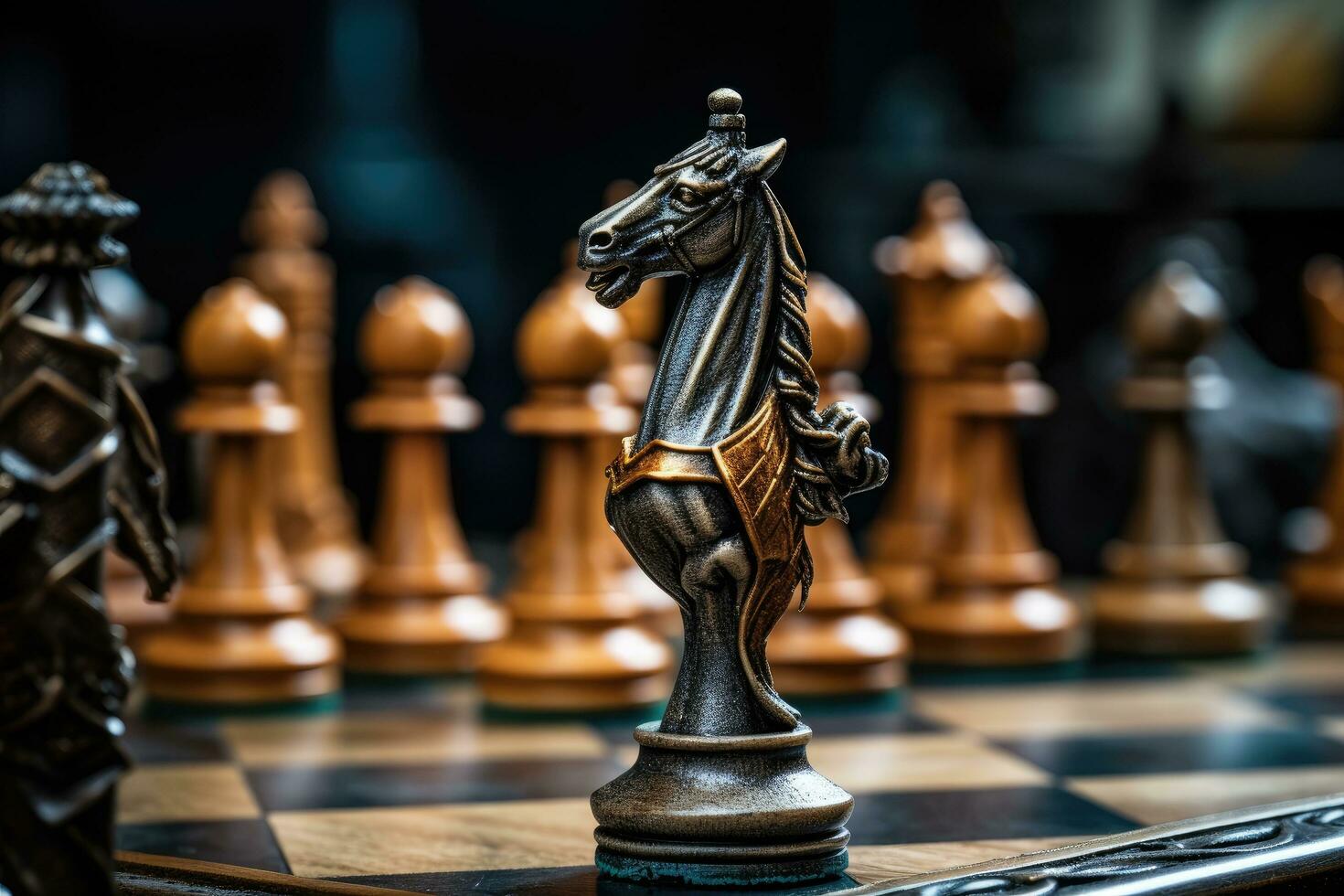 Chess Game, Horse is the Piece in Focus Stock Photo - Image of businessman,  idea: 151497198