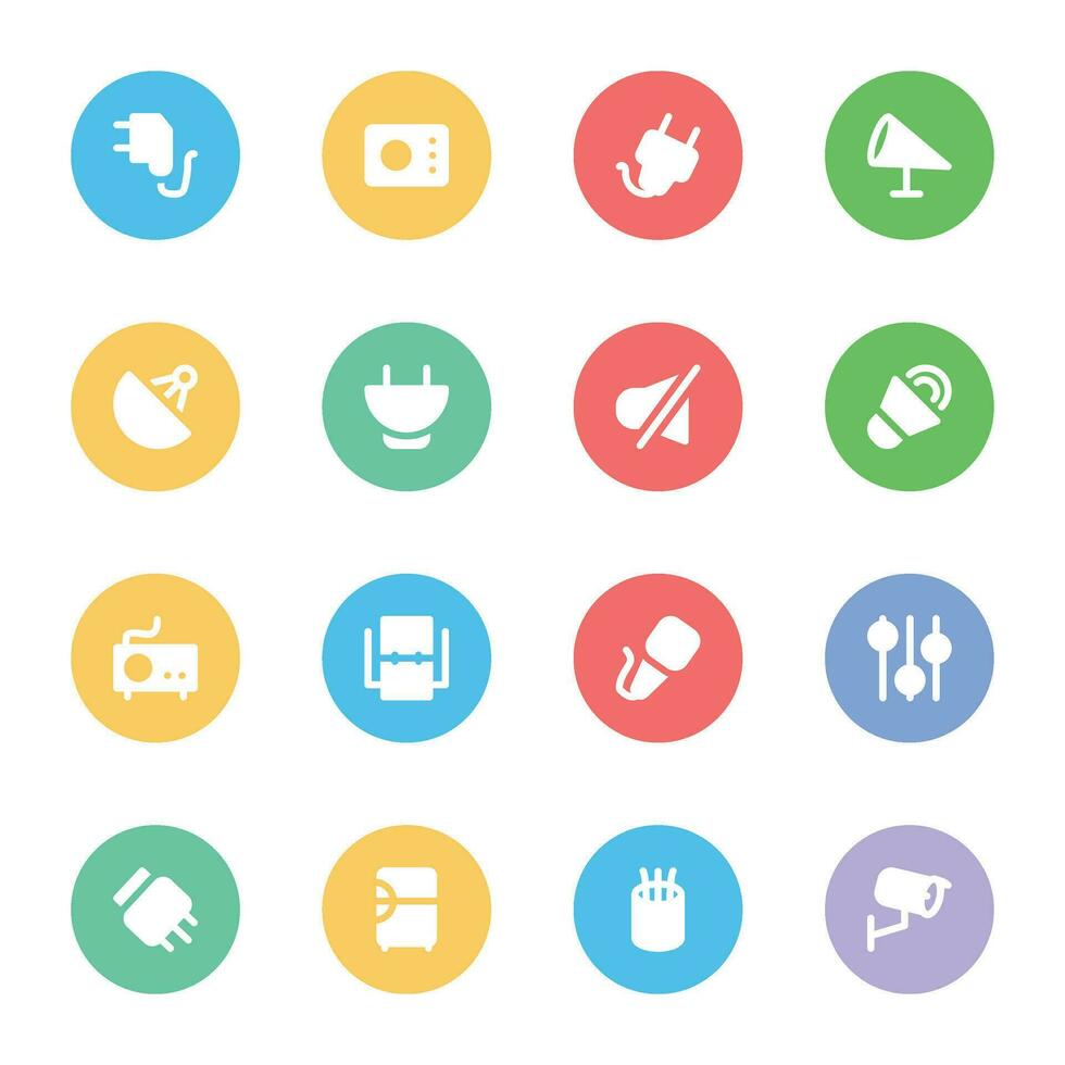 Set of Technology Devices Flat Icons vector