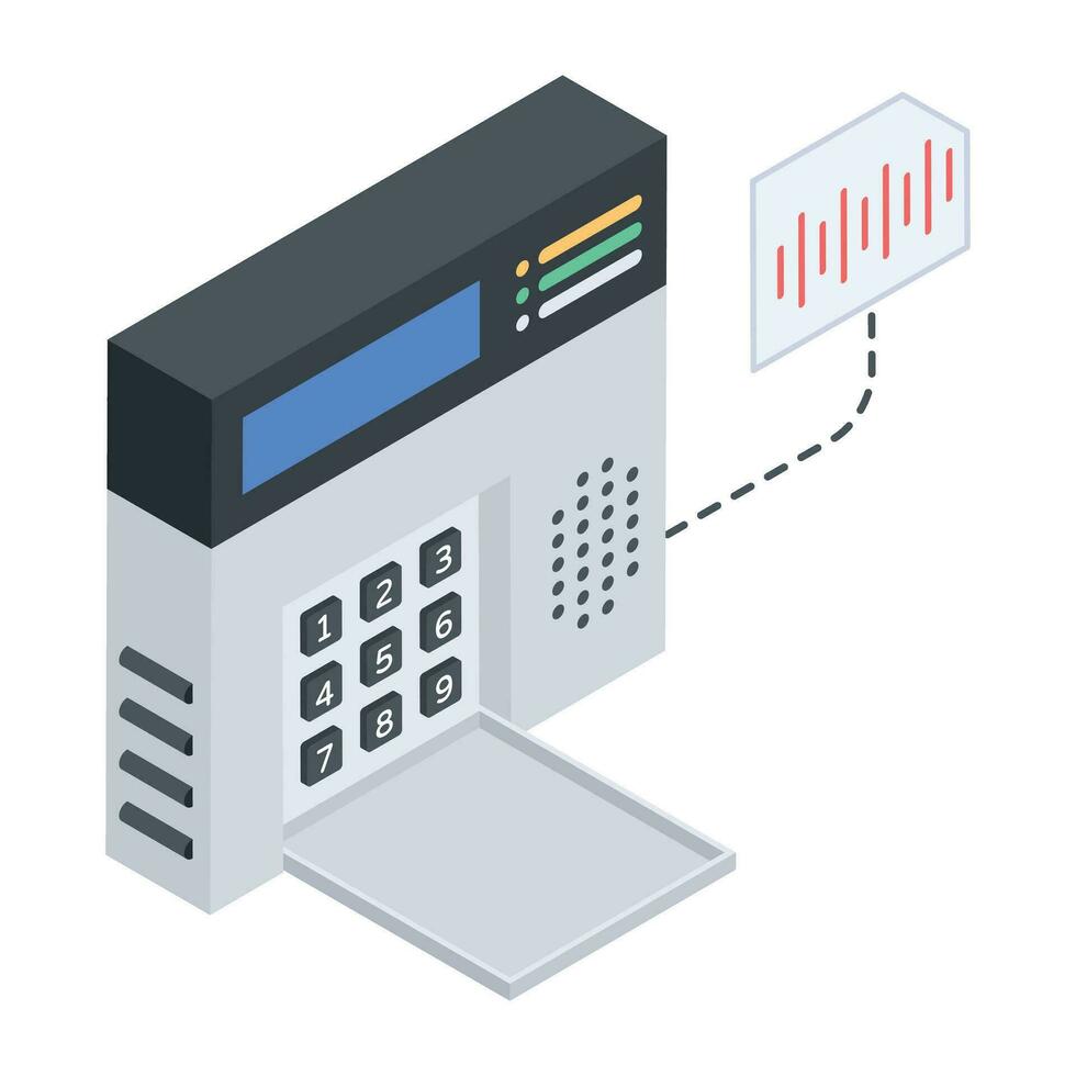 Premium isometric icon of a smart intercom vector