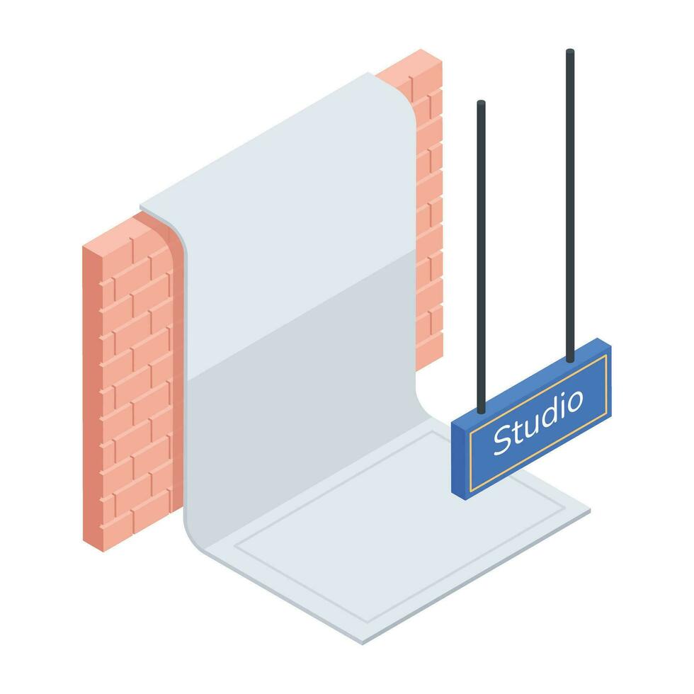 Modern Studio Equipment Isometric Icon vector
