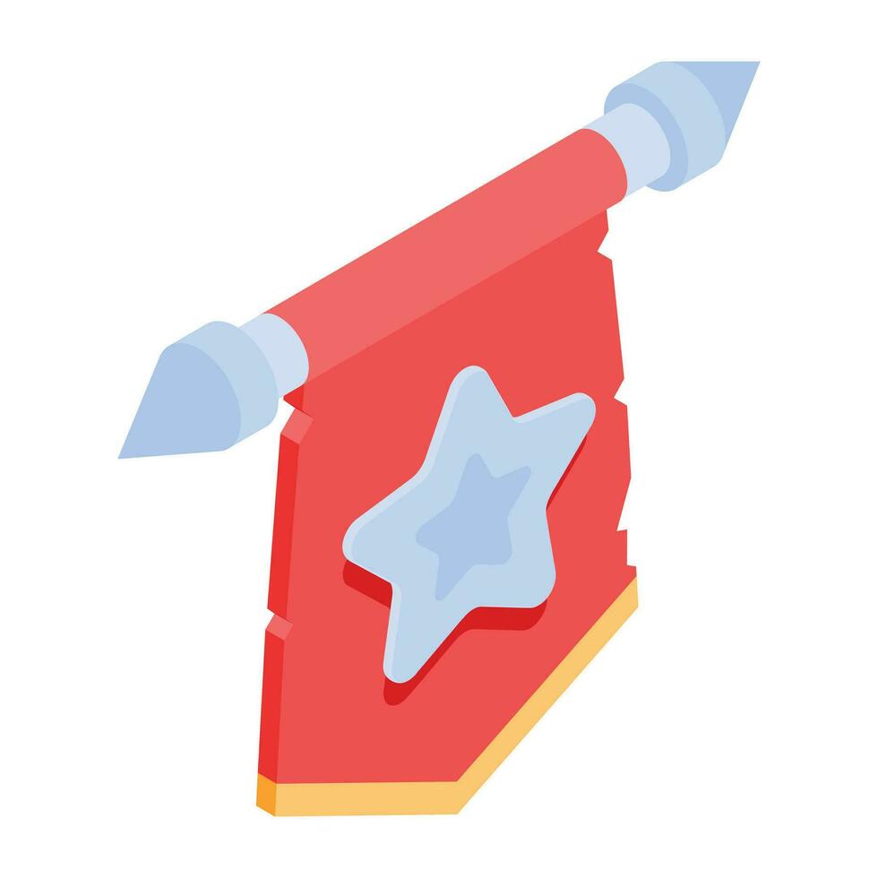 Grab isometric icon of royal shield vector