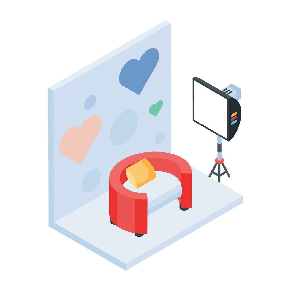 Modern Studio Equipment Isometric Icon vector