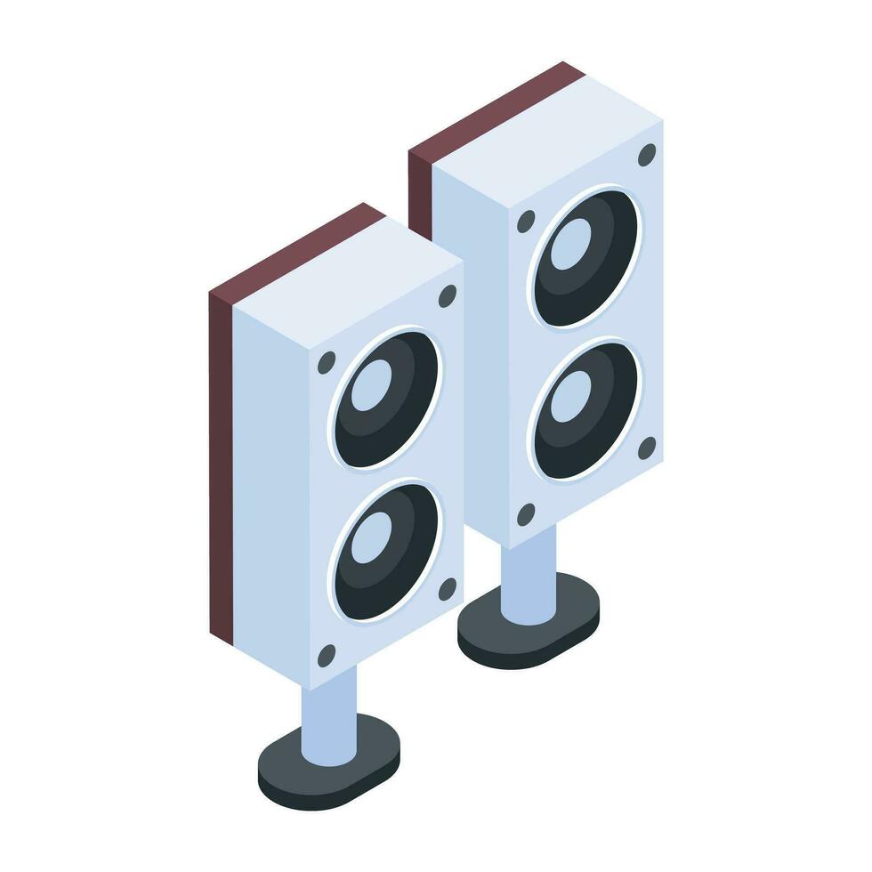 Handy isometric icon of wireless speakers vector