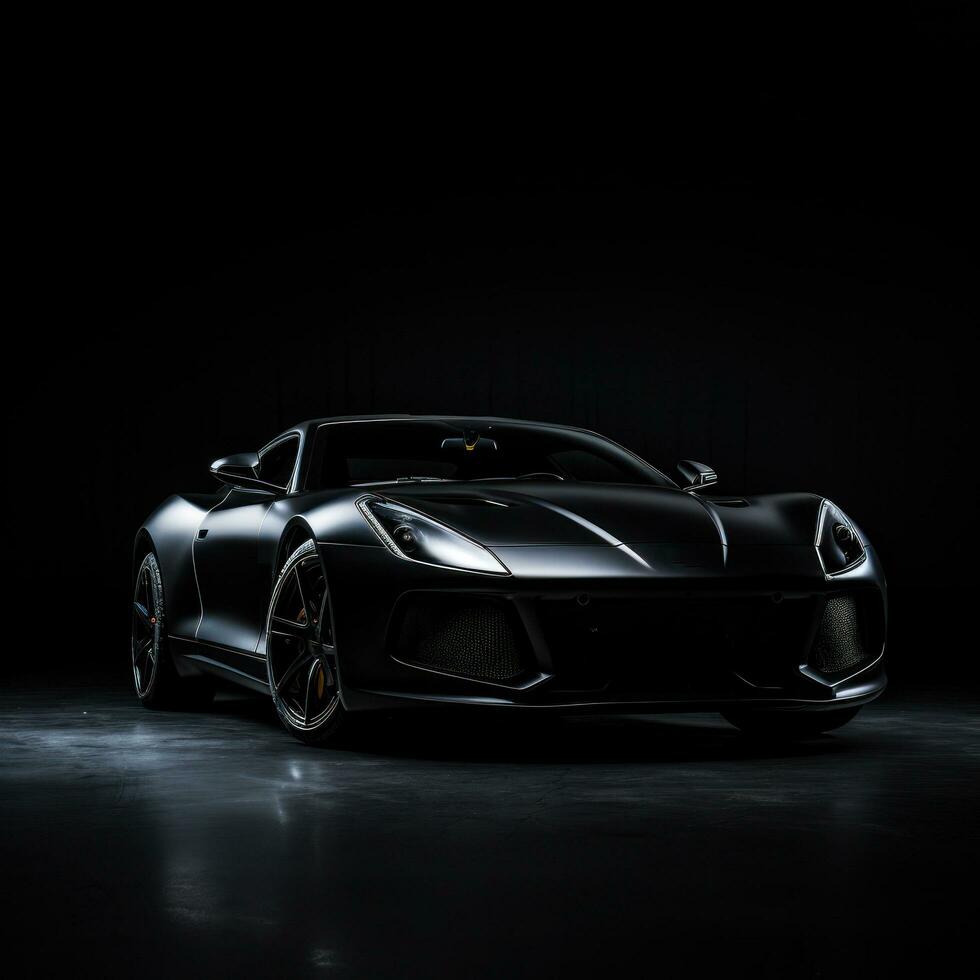 A luxurious, black sports car with a sleek design photo