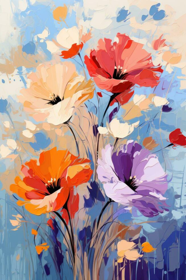 resumen floral Arte en el estilo de impresionista ilustración foto
