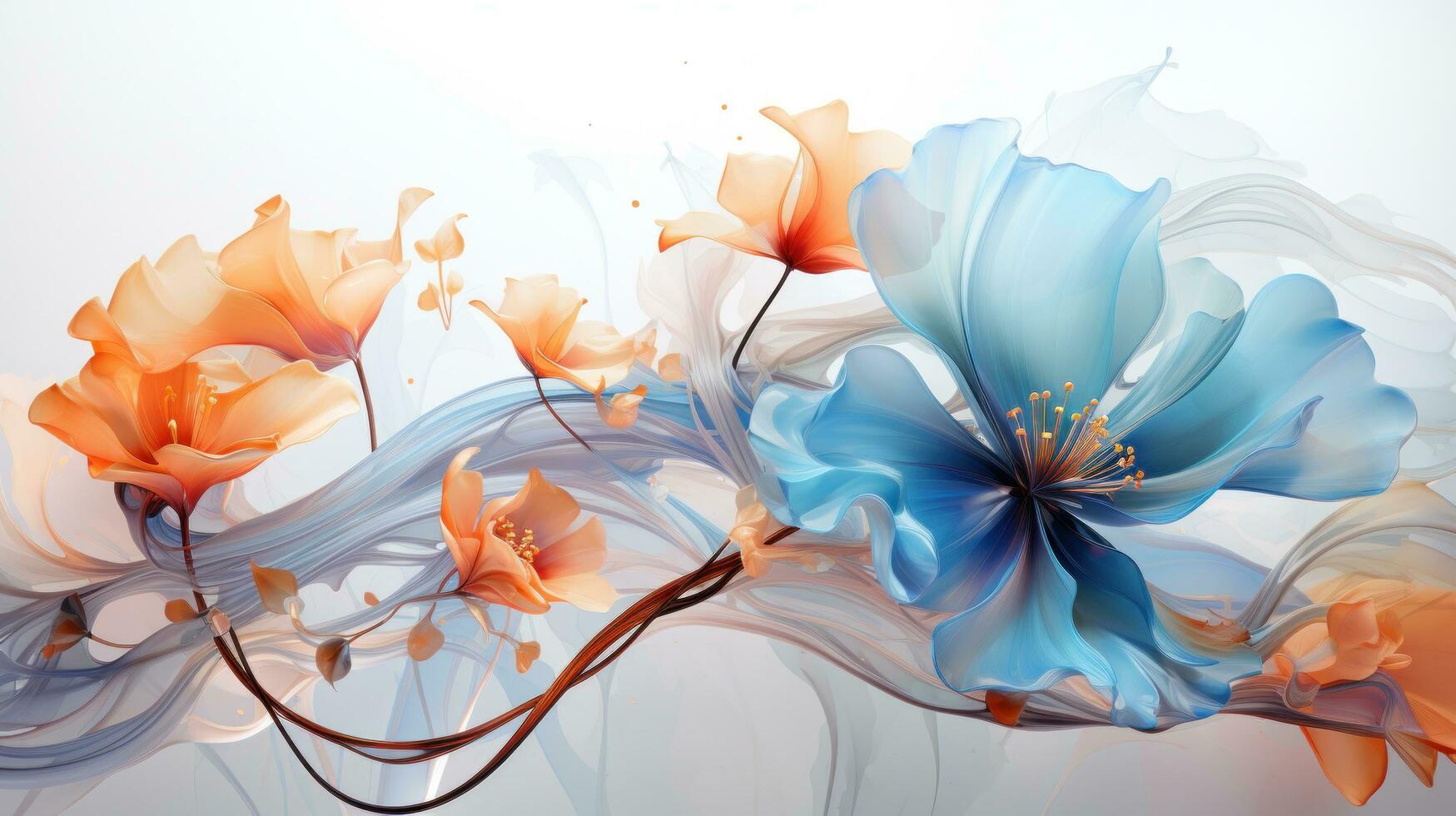 abstract floral art in the style of impressionist illustration photo