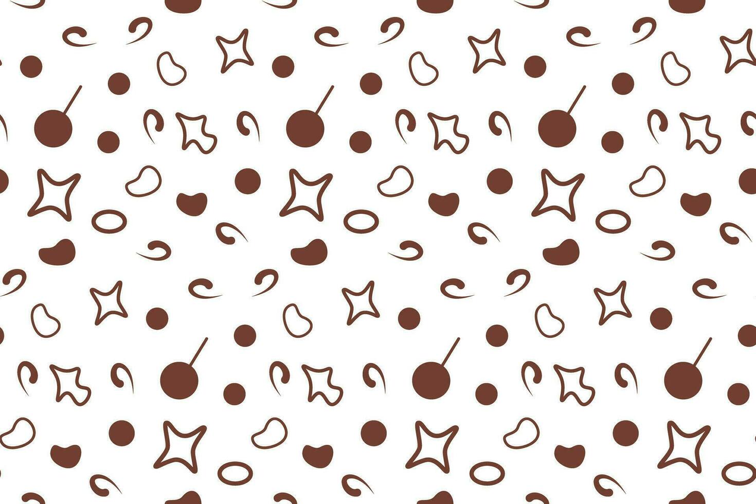 Seamless pattern of abstract images in confectionery decorations in trendy chocolate shade. Isolate vector