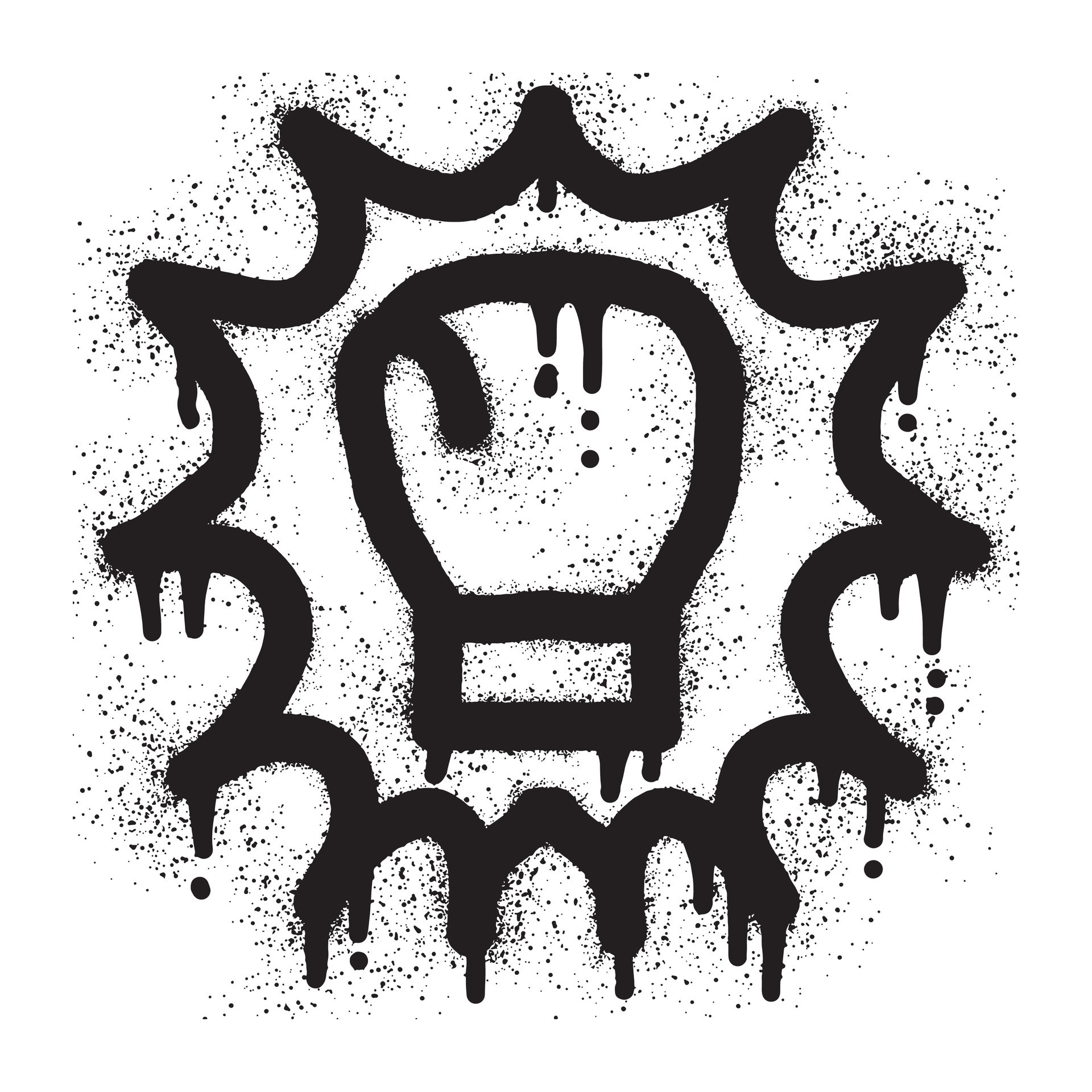 Boxing glove graffiti with black spray paint 31735363 Vector Art at