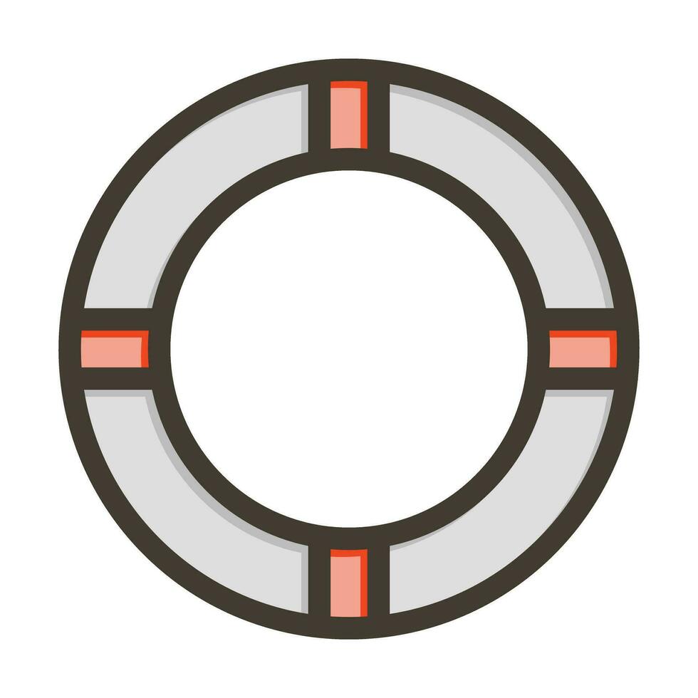 Lifebuoy Vector Thick Line Filled Colors Icon For Personal And Commercial Use.