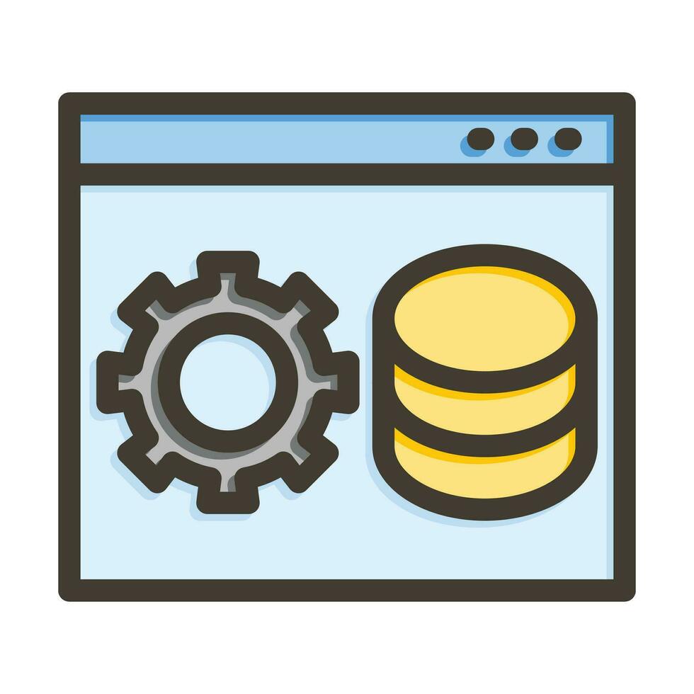 backend vector grueso línea lleno colores icono para personal y comercial usar.