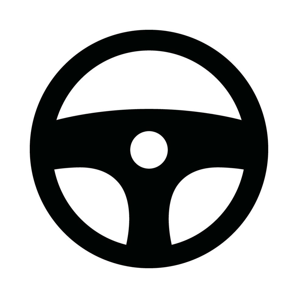 Steering Wheel Vector Glyph Icon For Personal And Commercial Use.