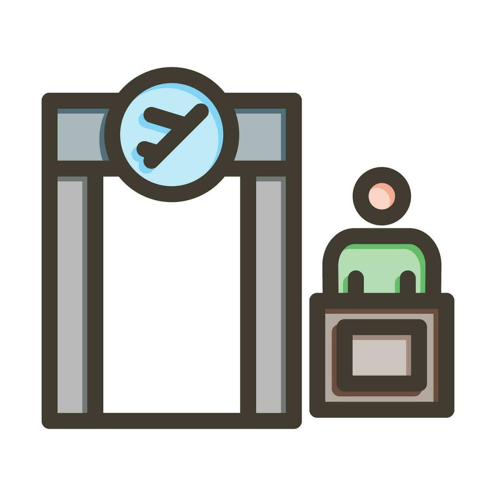 Boarding Gate Vector Thick Line Filled Colors Icon For Personal And Commercial Use.