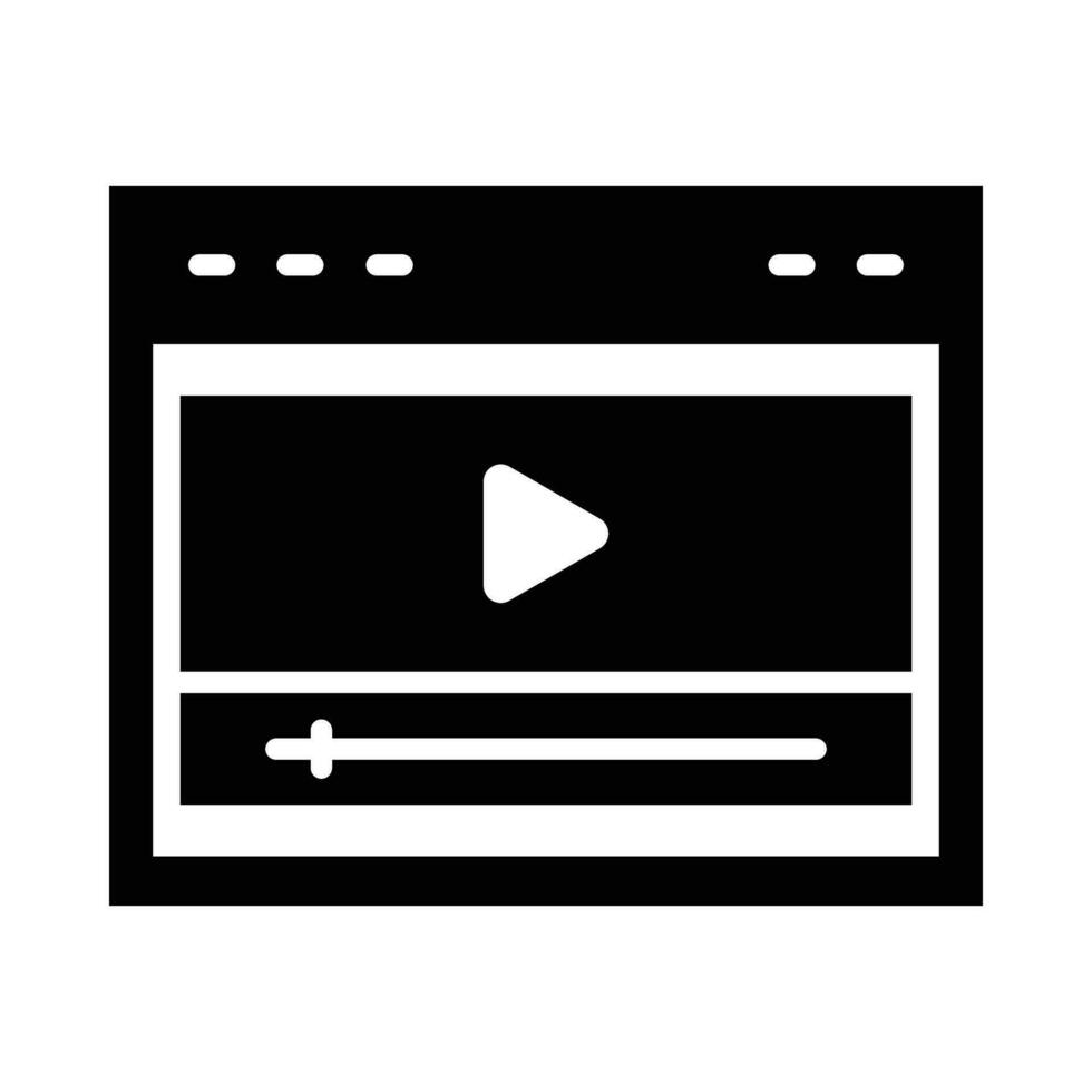 Video Player Vector Glyph Icon For Personal And Commercial Use.