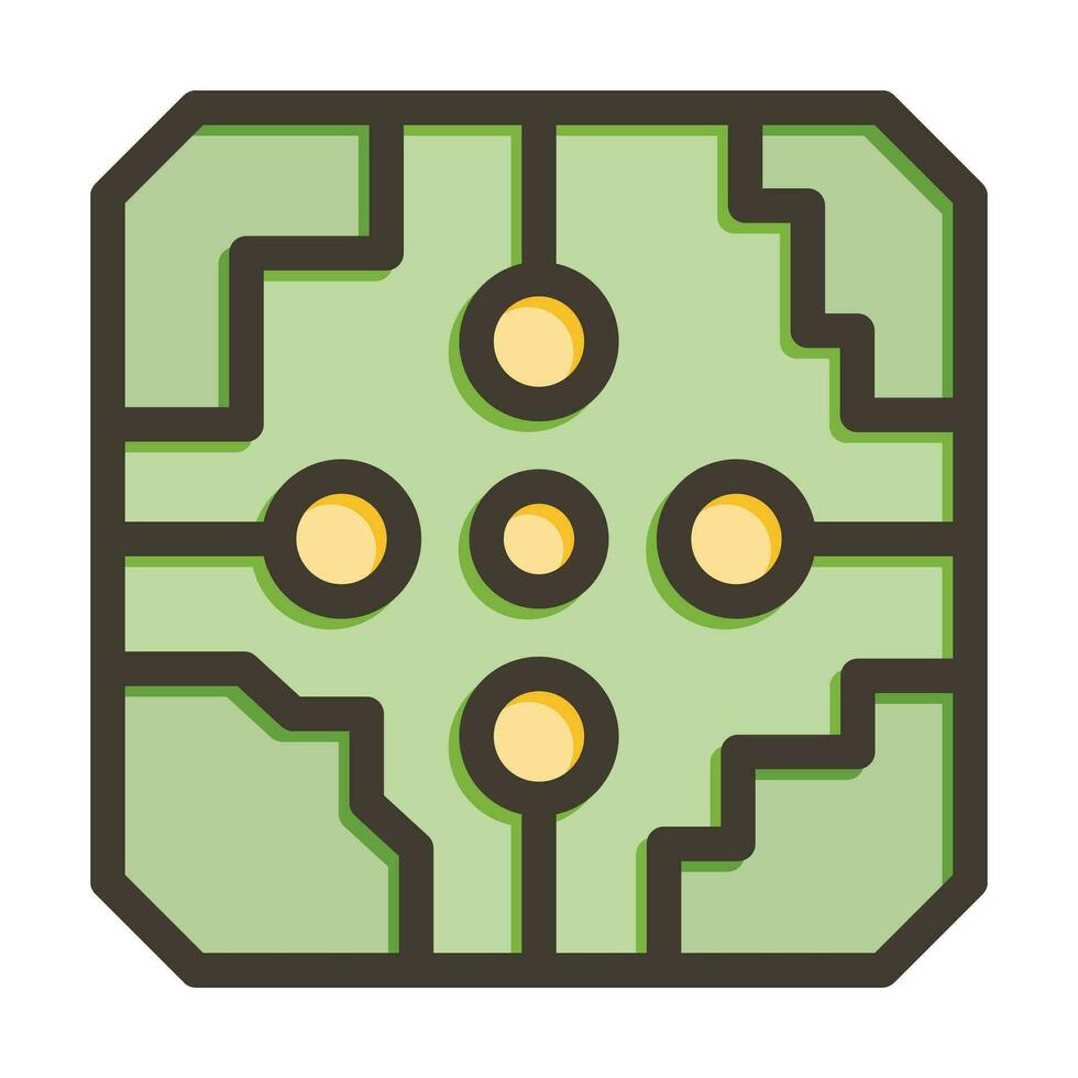 Circuit Vector Thick Line Filled Colors Icon For Personal And Commercial Use.