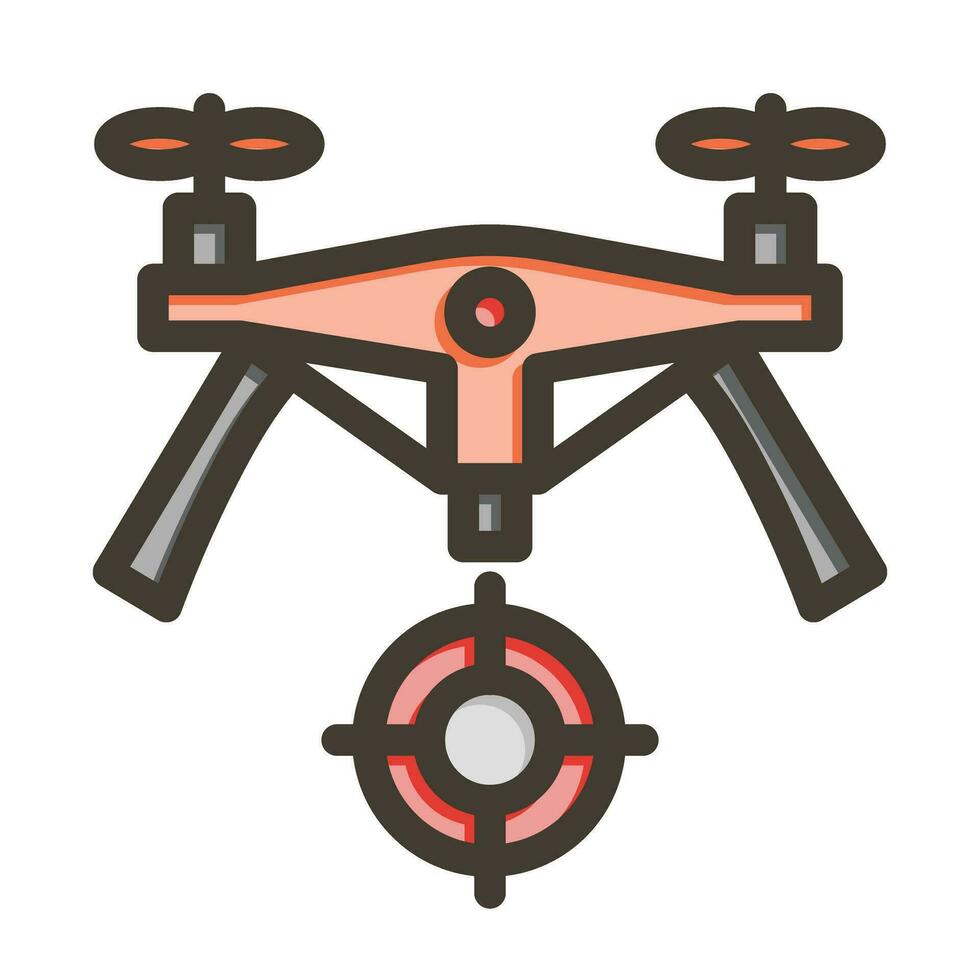 Target Vector Thick Line Filled Colors Icon For Personal And Commercial Use.