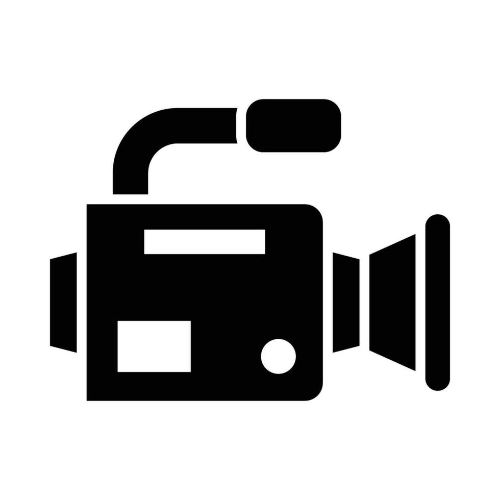 Video Camera Vector Glyph Icon For Personal And Commercial Use.