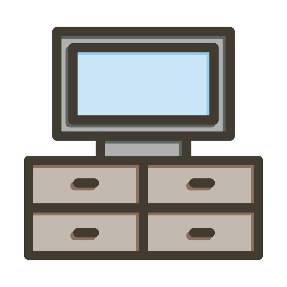 Cabinet Vector Thick Line Filled Colors Icon For Personal And Commercial Use.