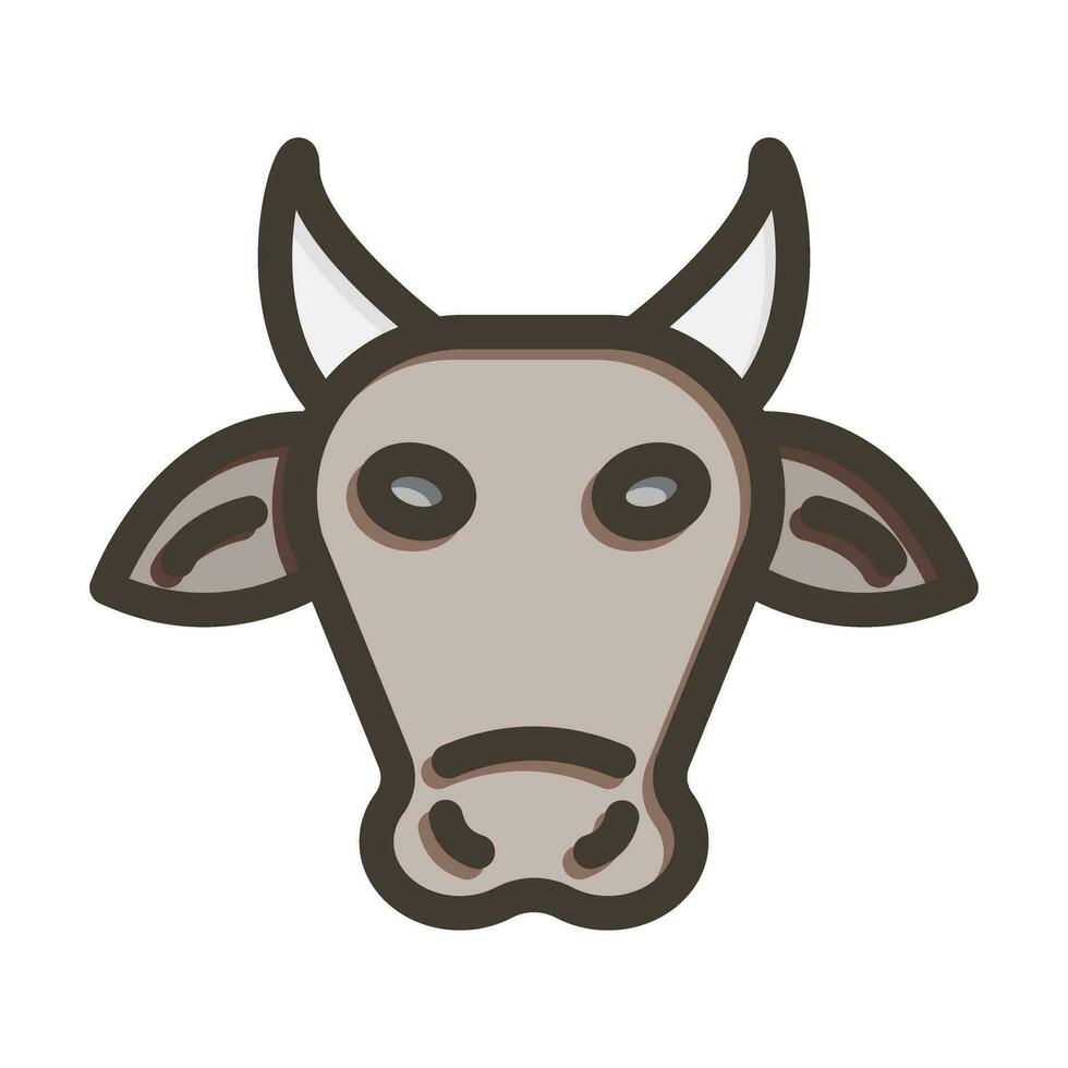 Cow Vector Thick Line Filled Colors Icon For Personal And Commercial Use.