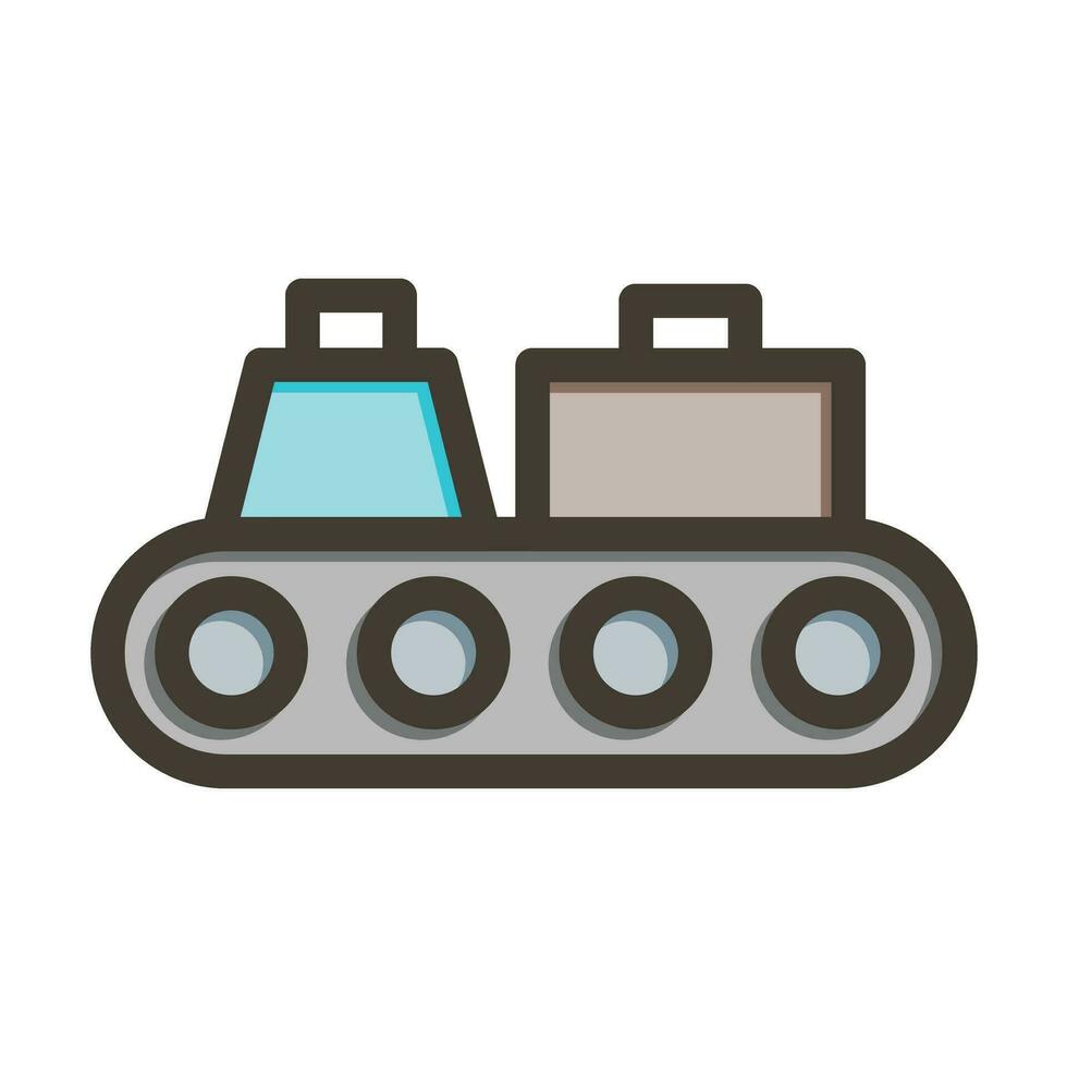 Conveyor Vector Thick Line Filled Colors Icon For Personal And Commercial Use.