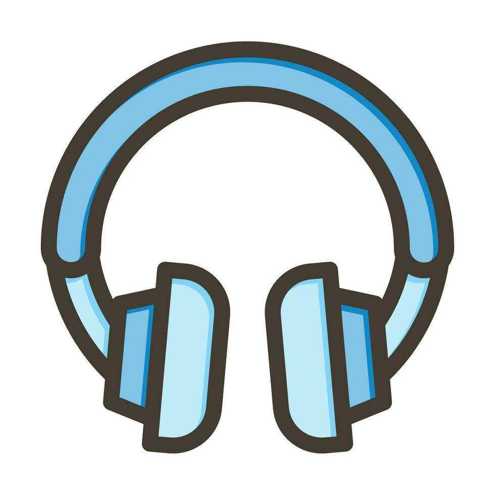 Headset Vector Thick Line Filled Colors Icon For Personal And Commercial Use.