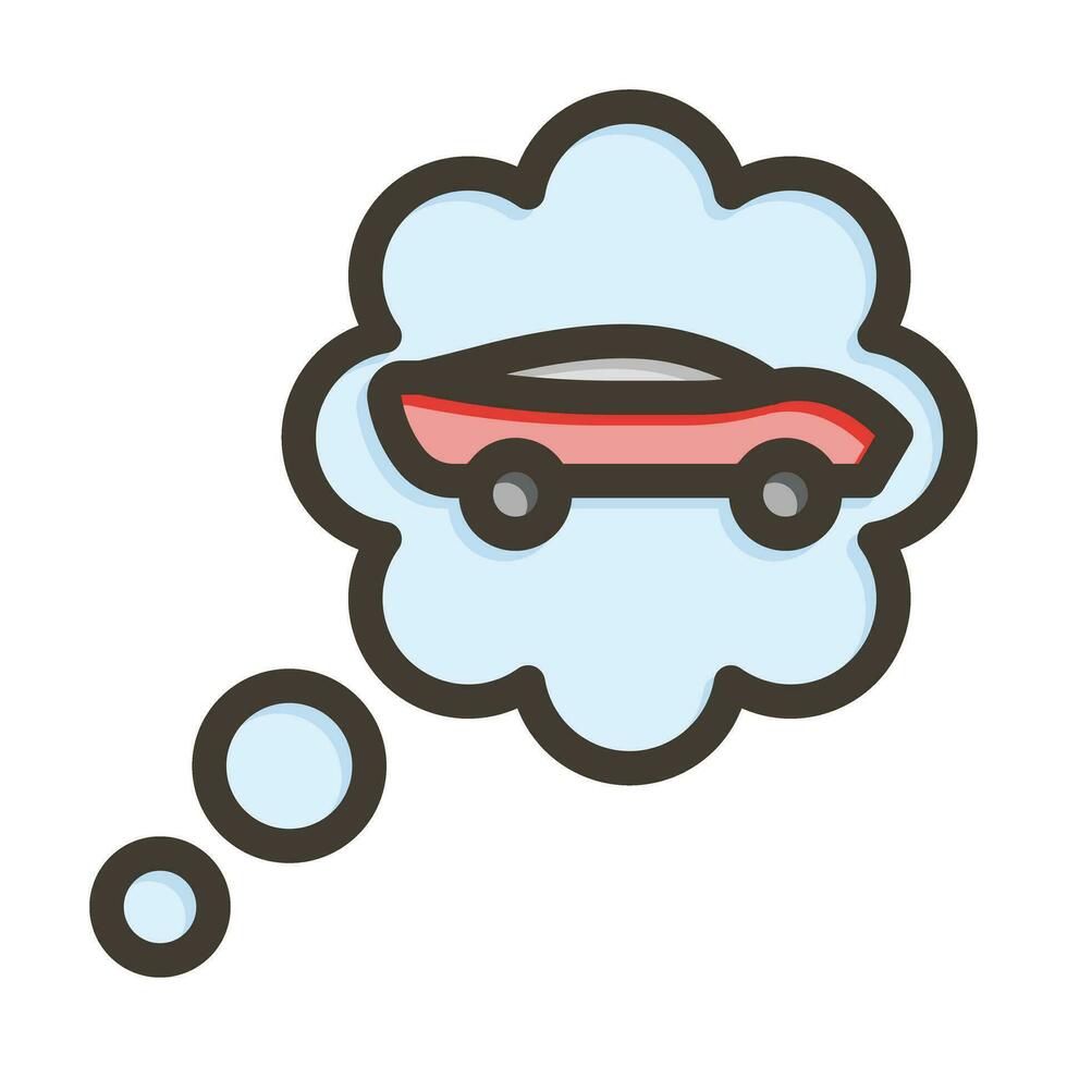 Dream Car Vector Thick Line Filled Colors Icon For Personal And Commercial Use.