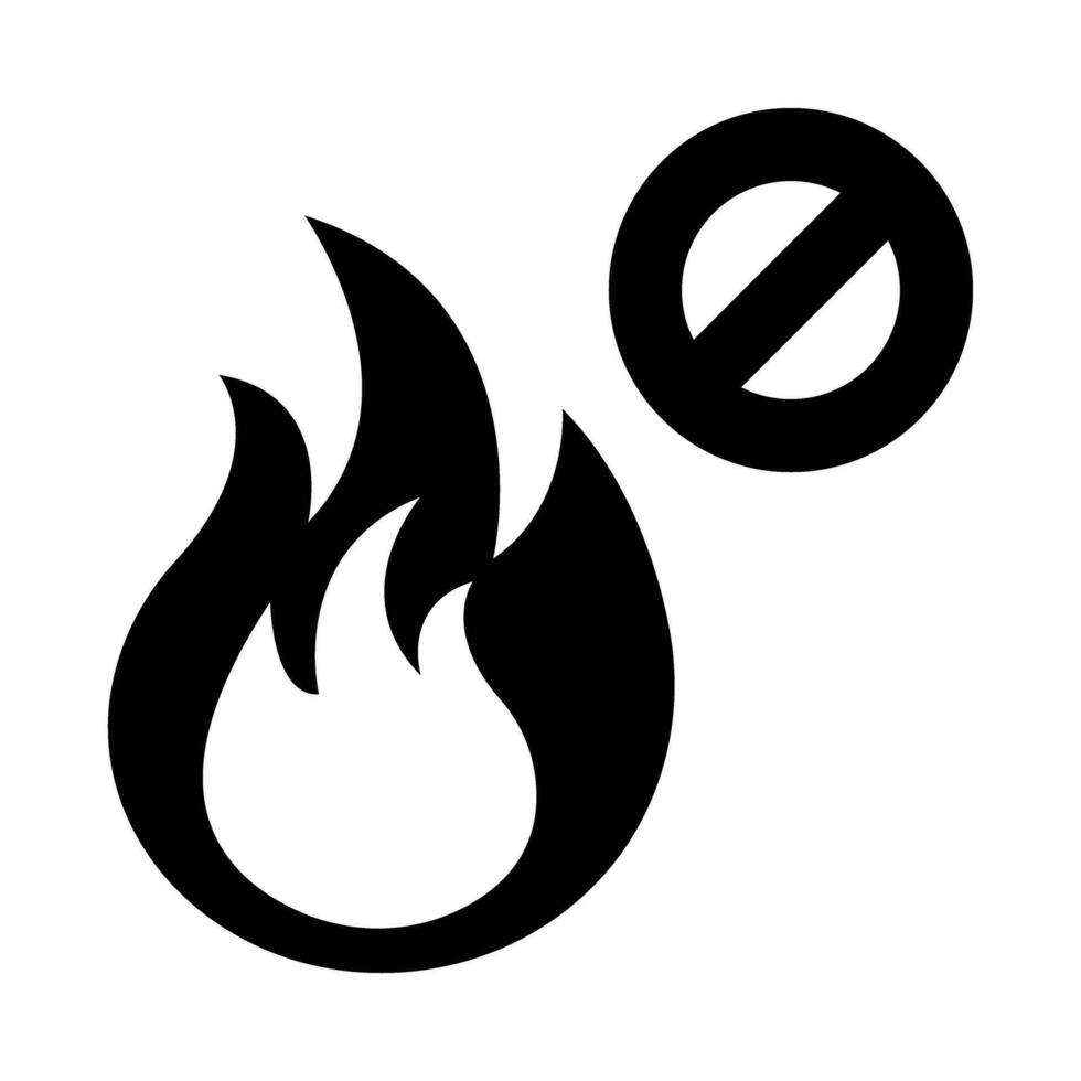 No Fire Vector Glyph Icon For Personal And Commercial Use.