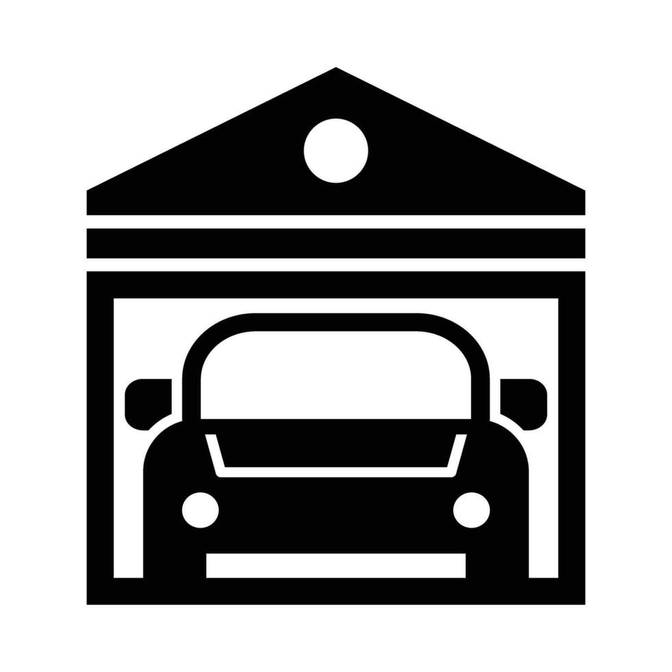 Garage Vector Glyph Icon For Personal And Commercial Use.