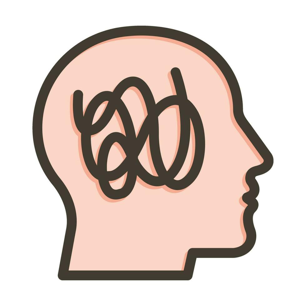 Schizophrenia Vector Thick Line Filled Colors Icon For Personal And Commercial Use.