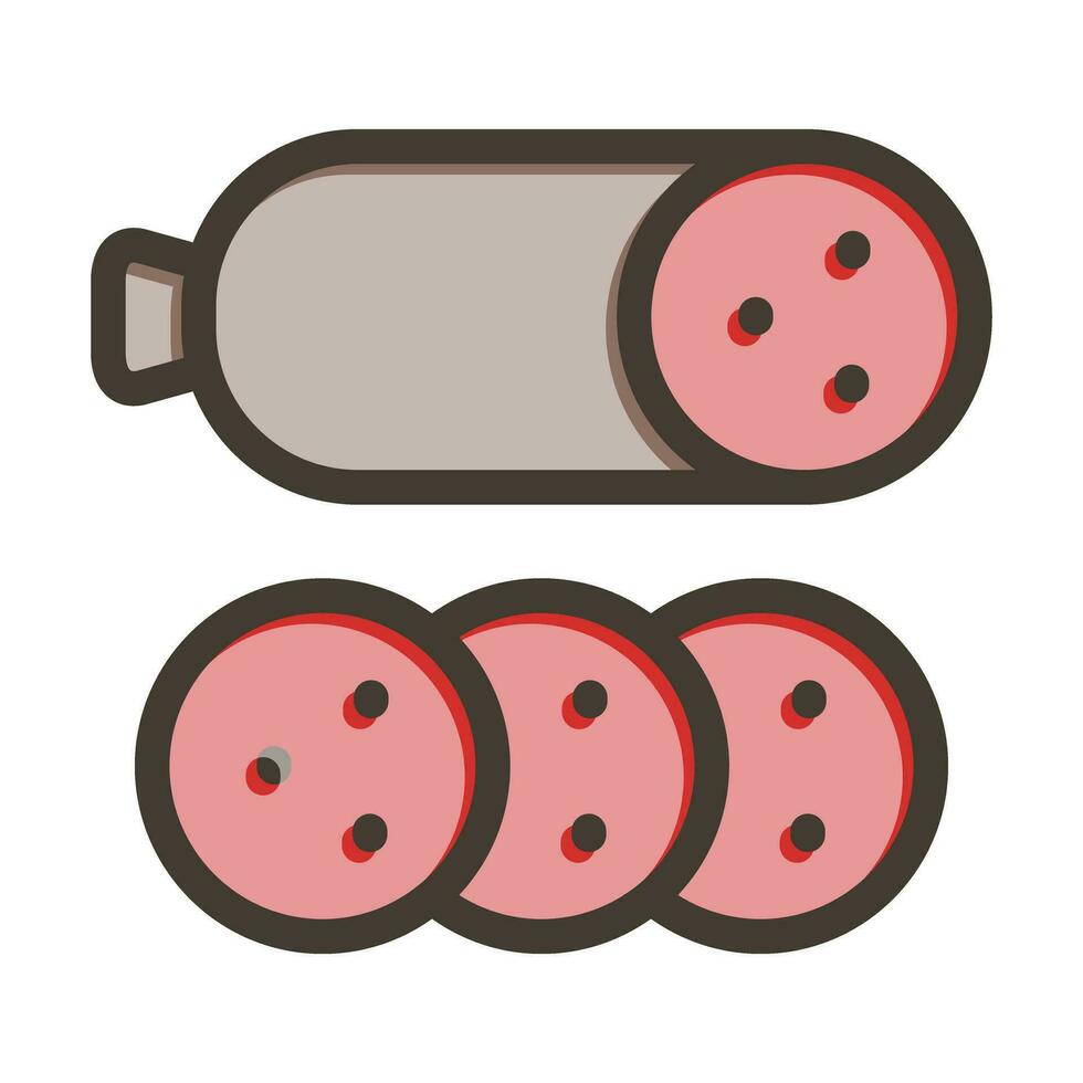 pepperoni vector grueso línea lleno colores icono para personal y comercial usar.