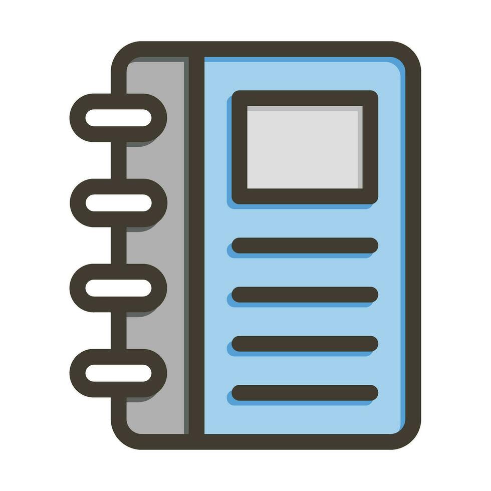 Diary Vector Thick Line Filled Colors Icon For Personal And Commercial Use.