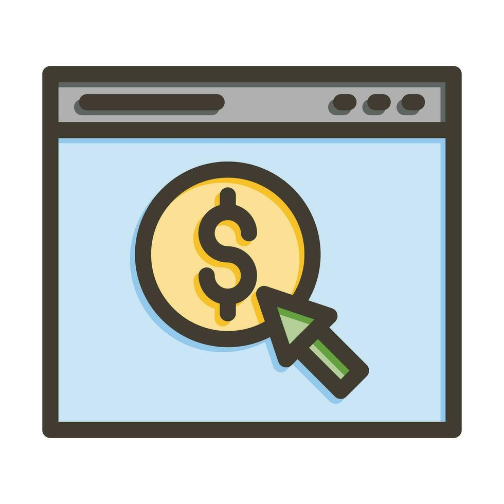 Online Payment Vector Thick Line Filled Colors Icon For Personal And Commercial Use.