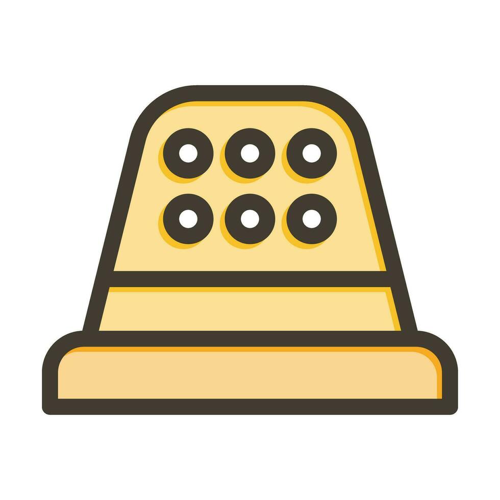 Thimble Vector Thick Line Filled Colors Icon For Personal And Commercial Use.