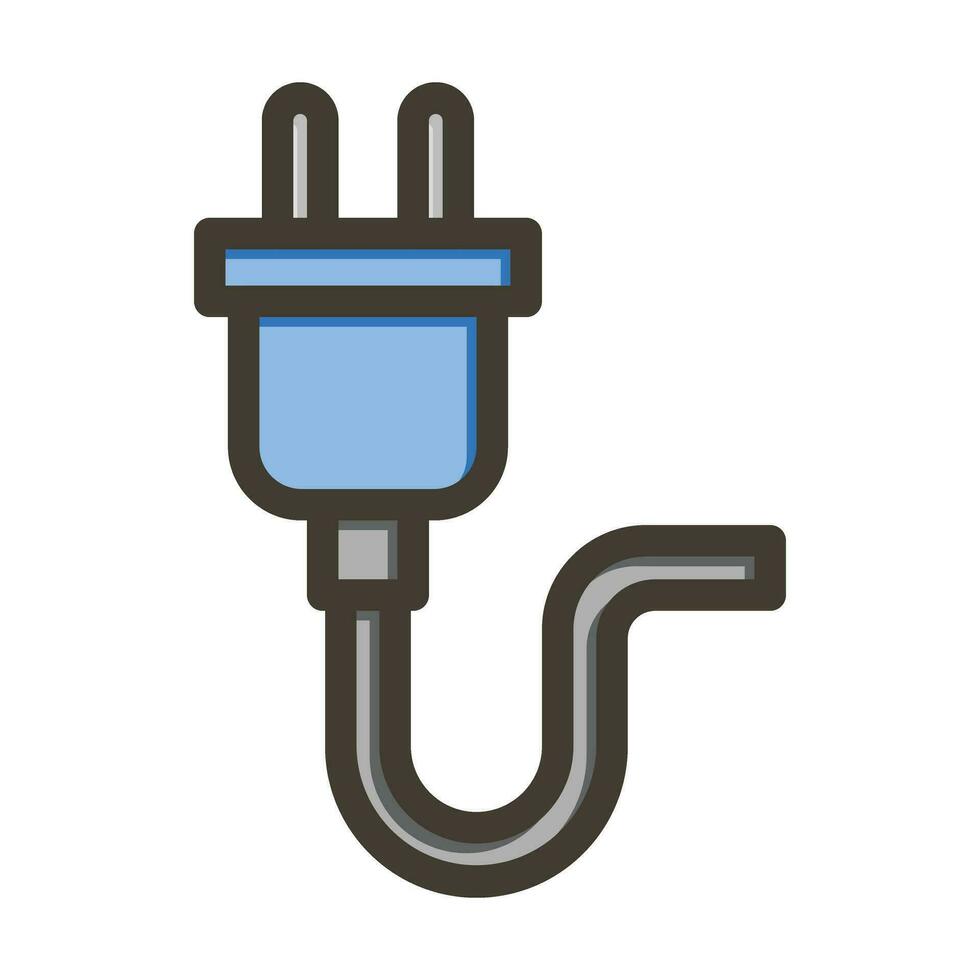 Plug Vector Thick Line Filled Colors Icon For Personal And Commercial Use.