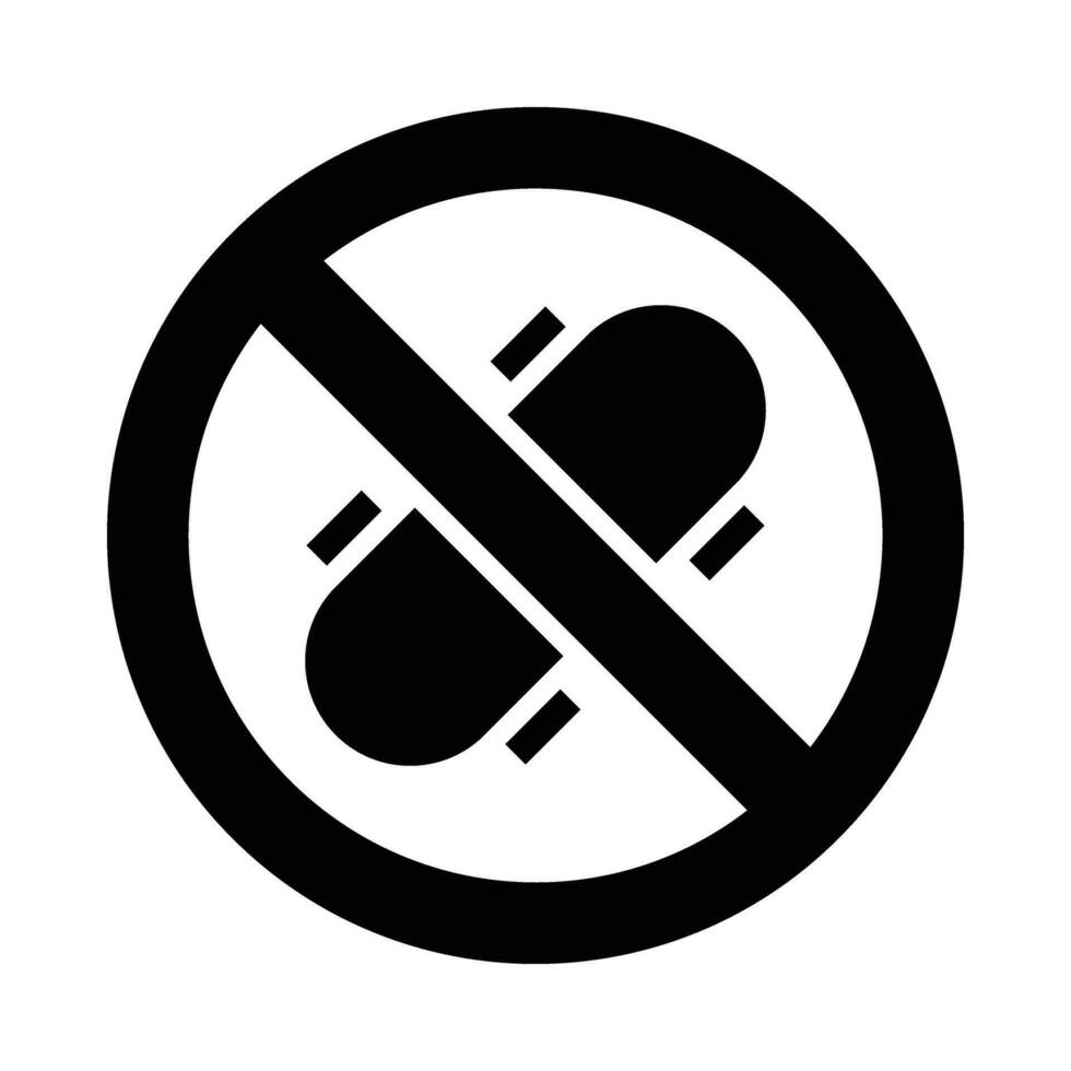 No Skating Vector Glyph Icon For Personal And Commercial Use.