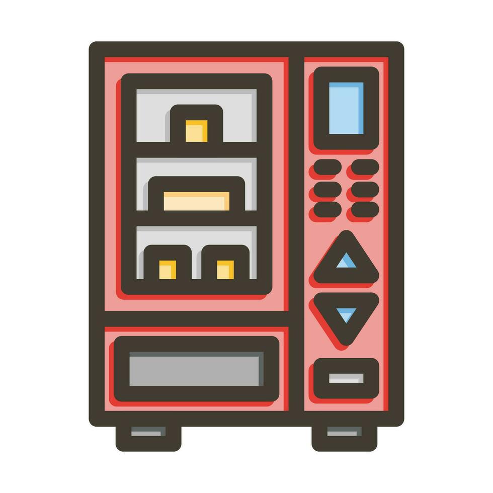 Vending Machine Vector Thick Line Filled Colors Icon For Personal And Commercial Use.