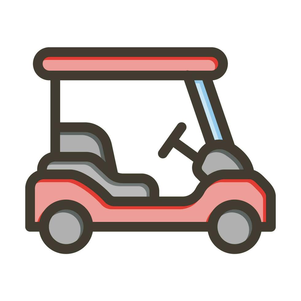 golf carro vector grueso línea lleno colores icono para personal y comercial usar.