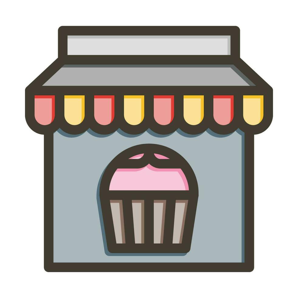 panadería vector grueso línea lleno colores icono para personal y comercial usar.