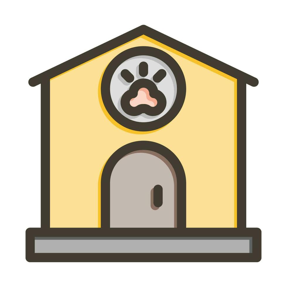 Pet Boarding Vector Thick Line Filled Colors Icon For Personal And Commercial Use.