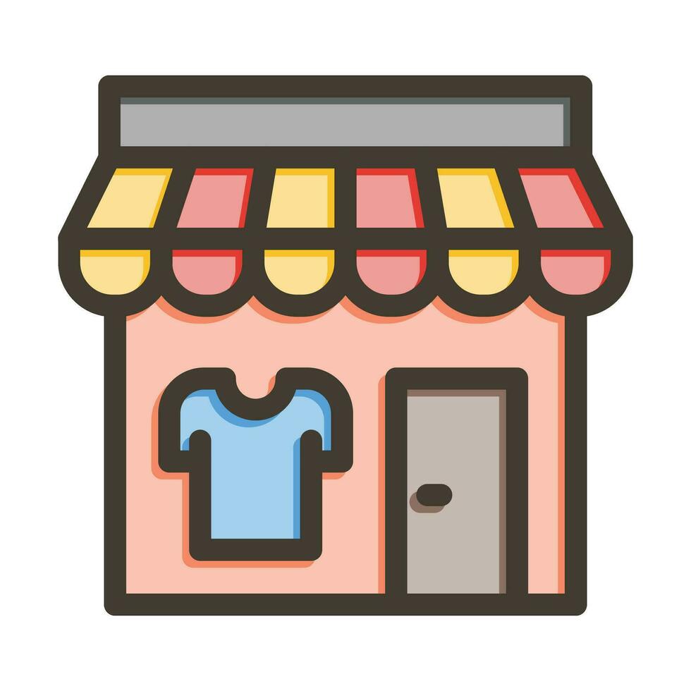 Laundry Shop Vector Thick Line Filled Colors Icon For Personal And Commercial Use.