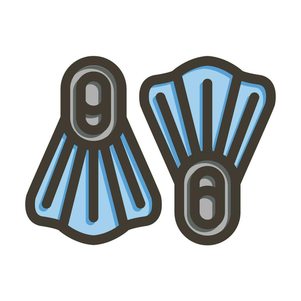 Flippers Vector Thick Line Filled Colors Icon For Personal And Commercial Use.