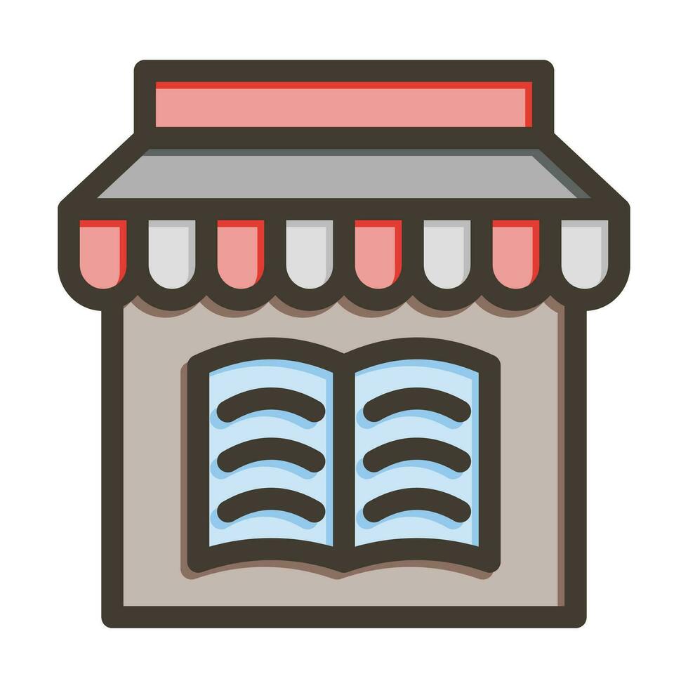 Bookstore Vector Thick Line Filled Colors Icon For Personal And Commercial Use.