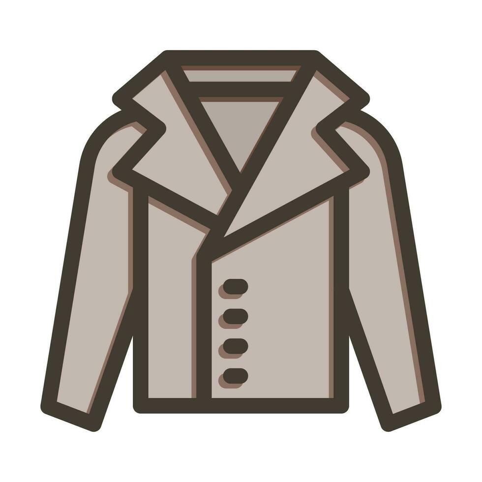 Coat Vector Thick Line Filled Colors Icon For Personal And Commercial Use.